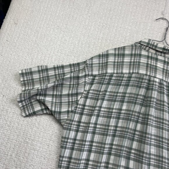 VTG Arnold Palmer Shirt Men L Tall Blue Green Button Down Silk Feel Read - Picture 12 of 15